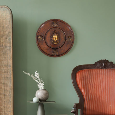 Enjoy the Timeless Serenity with Antique Wall Hanging Plate from Buddha