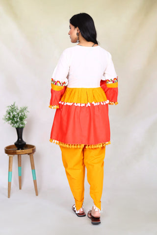 Summer Hues Embroidery Cotton Viscose Kedia Dress Set: Embrace the Vibrant Spirit of Summer