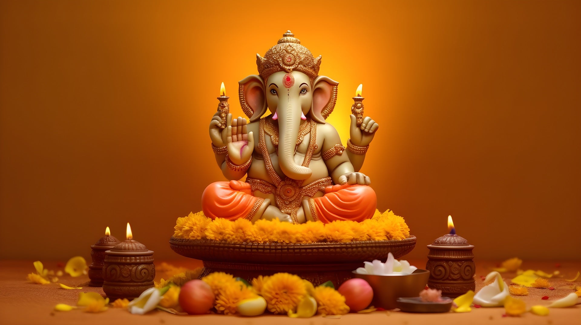 Buy GoldGiftIdeas Vighnaharta Ganesha Idol for Gift, Ganpati Showpiece for  Home Decor & Office, Unique Return Gift, Ganesha Metal Figurine Idol for  Gift (13 CM x 18 CM) Online at Low Prices