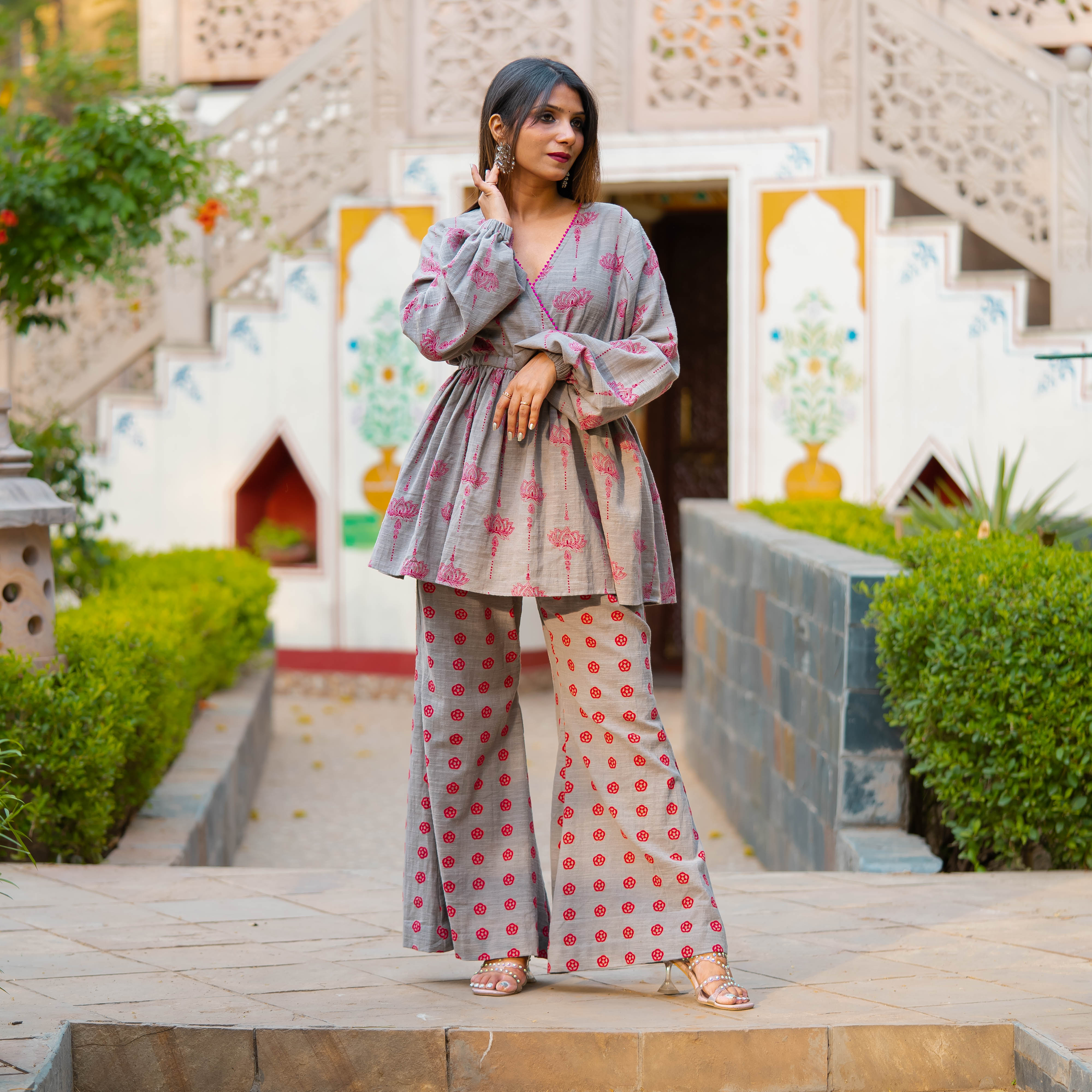 Asher Pink Cotton Hand Block Print Co-ord Set: Embrace Elegance and Comfort in Style