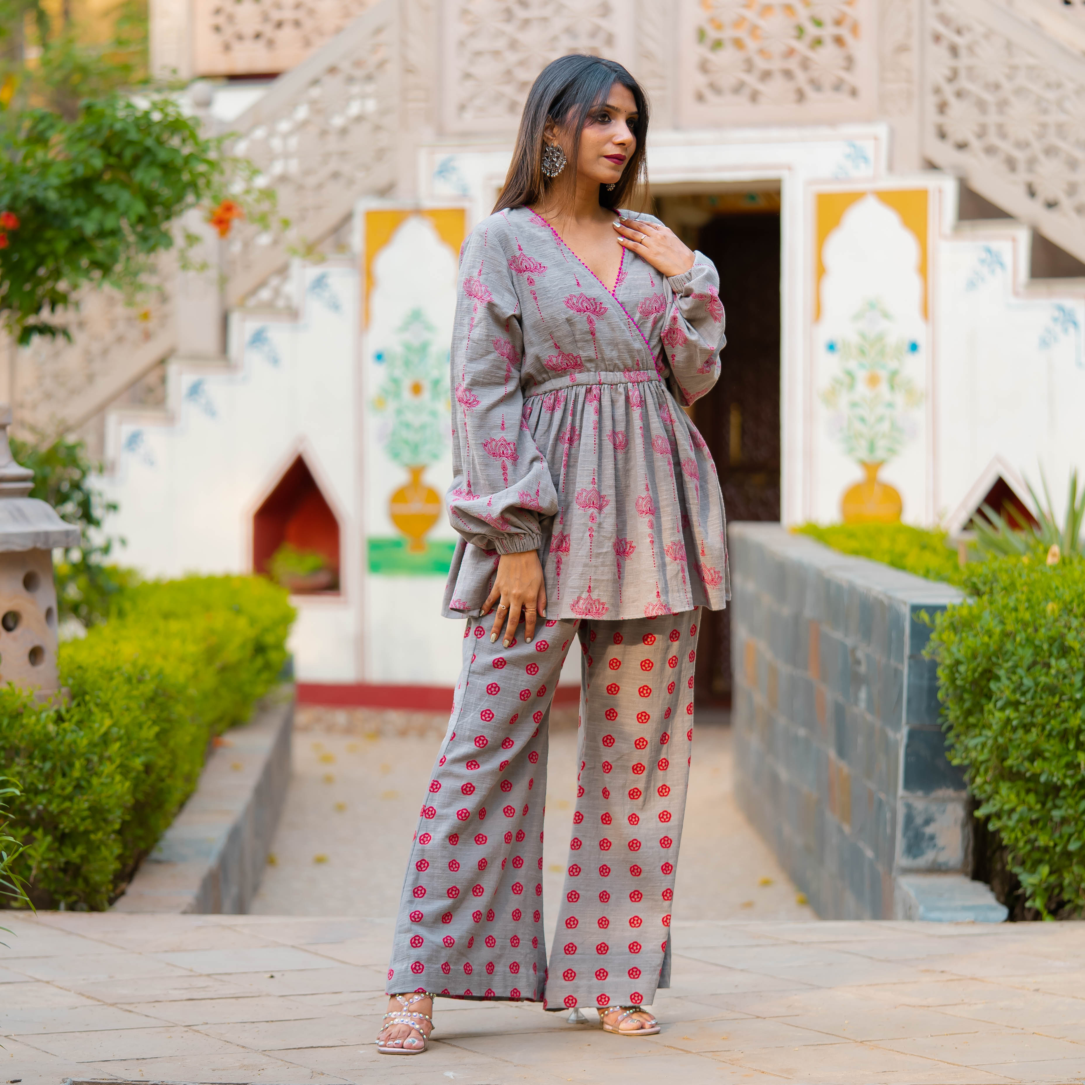 Asher Pink Cotton Hand Block Print Co-ord Set: Embrace Elegance and Comfort in Style