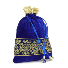 Midnight Blue Velvet Potli Bag