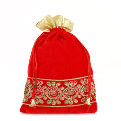 Unveiling Elegance: The Enchanting Rani Ruby Velvet Potli Bag
