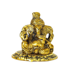 Gold-Toned Lord Ganesh Murti
