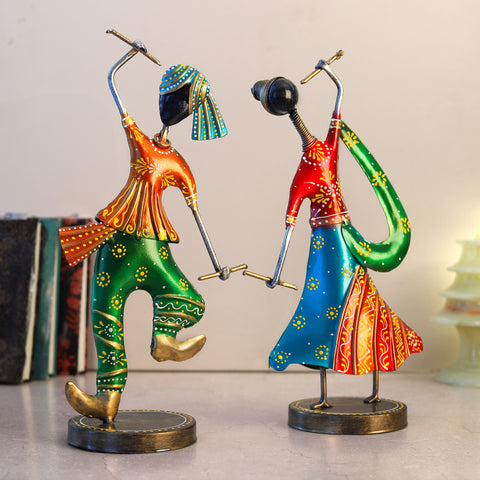 Multicolour Rajasthani Dancer Figurines (Set of 2)