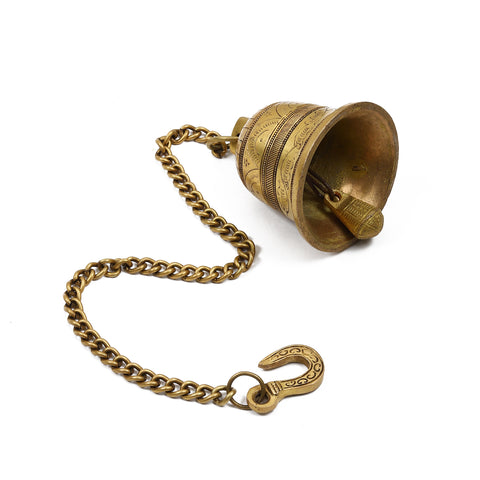 Engraved Brass Temple Hanging Bell