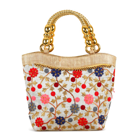 Spring Bloom Embroidered Handbag