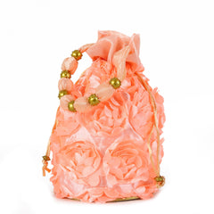 Cherry Blossom Silk Potli Bag