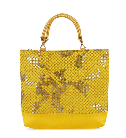 Mellow Yellow Sitara-Zari Handbag