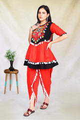 Amayra Embroidered Cotton Kedia Dress Set