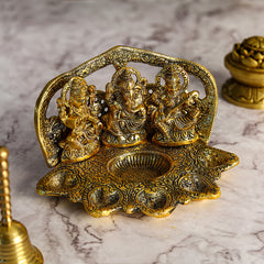 Laxmi Ganesh Saraswati Five Diya Lamp