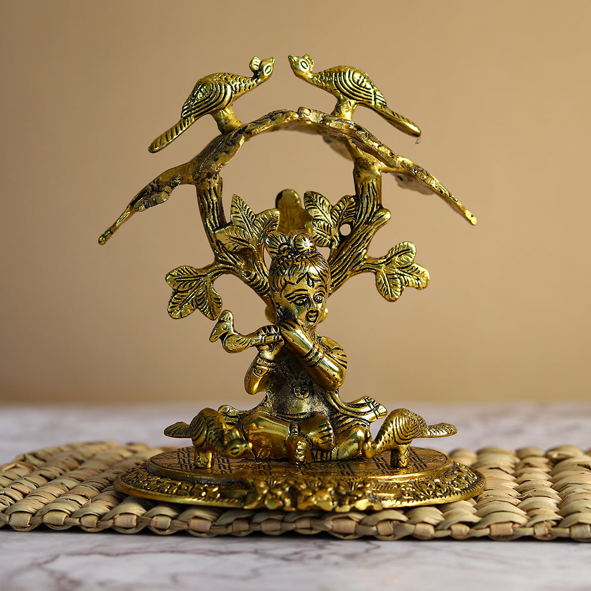 Lord Krishna with Peacock under Tree Murti