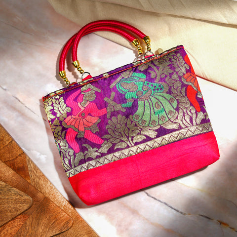 Elevate Your Style with the Elegance of the Royal Verbena Silk Handbag