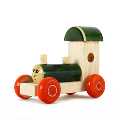 Choo-Choo into Adventure - Wooden Train Engine Pull Along Toy for 12 Months & Above Kids, Toddlers, Infants & Preschoolers - Multicolor