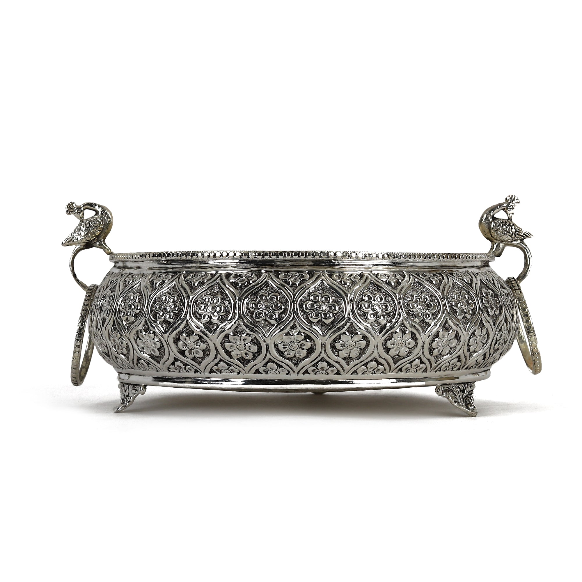 Embracing Elegance and Tradition with Exquisite German Silver Decorative Urli
