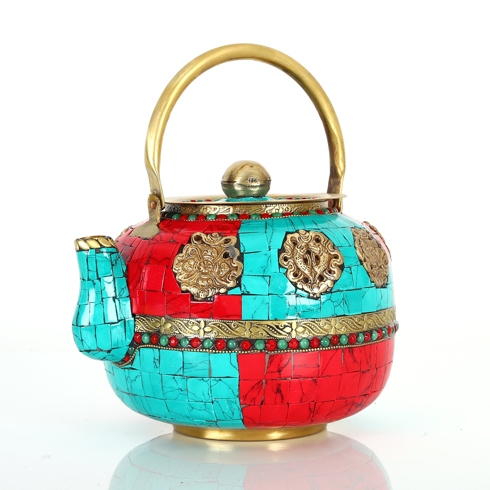 Unveiling the Enchantment of the Vintage Brass Teapot with Nepal Cut Stones - A Timeless Blend of Elegance and Craftsmanship
