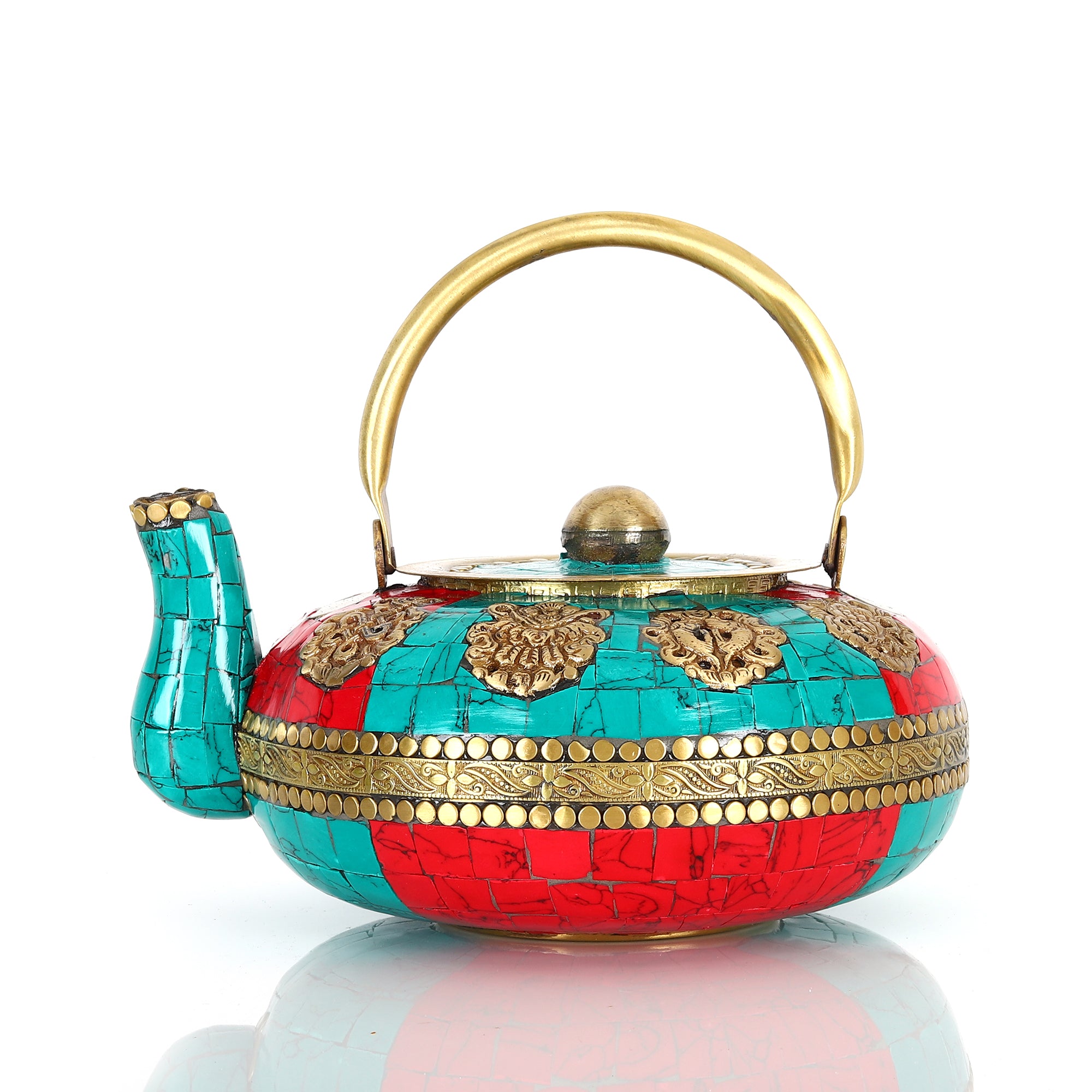 Exquisite Elegance: Vintage Brass Teapot Adorned with Nepal Cut Stones –  CHOKHI DHANI KALAGRAM