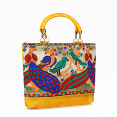 Radiate Elegance: The Golden Summer Dynasty Silk Handbag