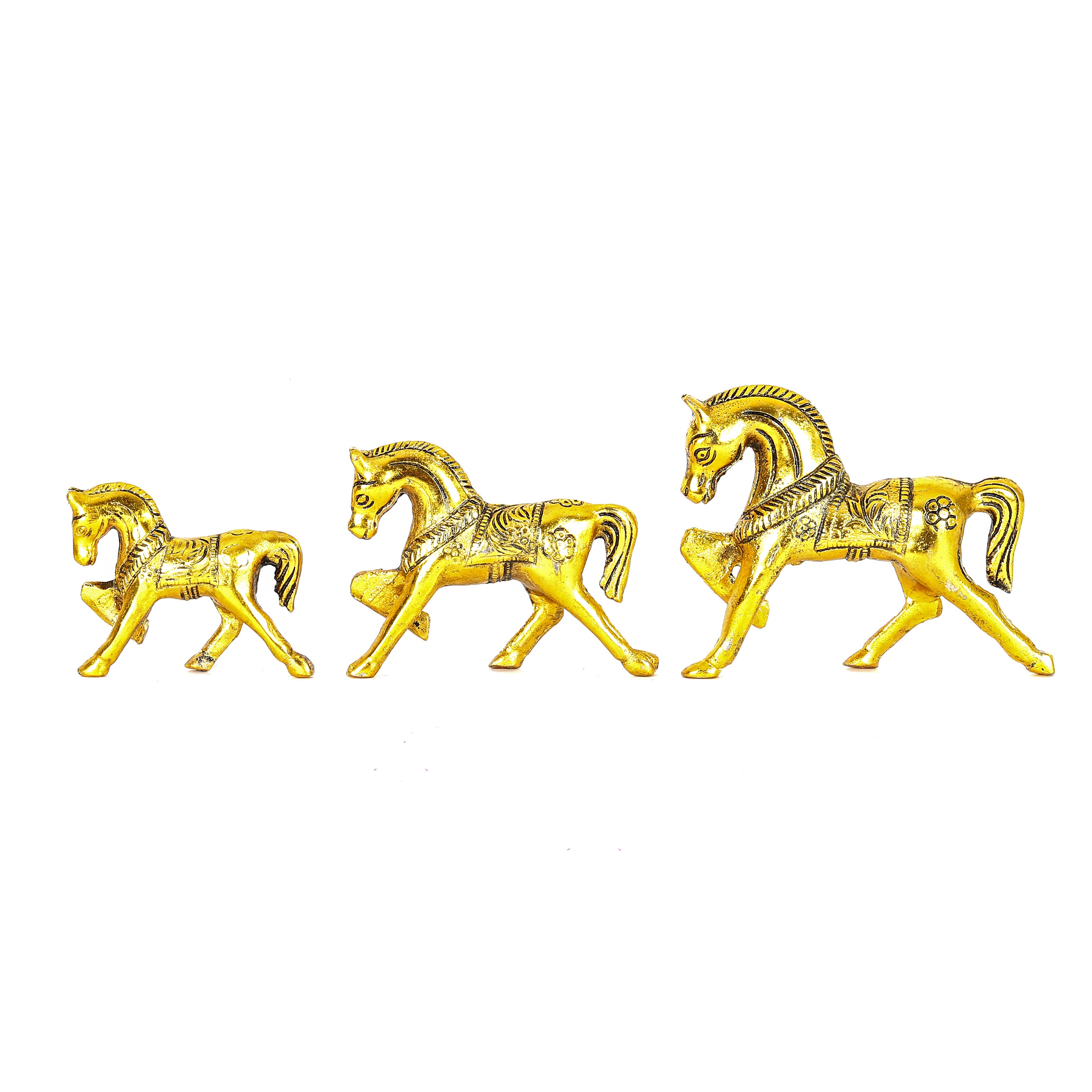 Gold-Toned Running Horse Set of 3