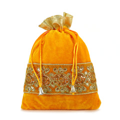 Elevate Your Elegance with the Golden Dynasty Velvet Potli Bag