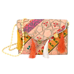 Traditional Zari Sling Bag For Women Rajasthani Embroidery Purse