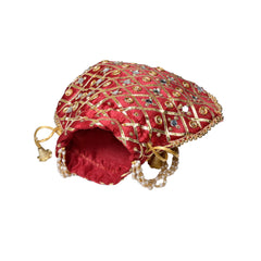 Rajasthani Gotta Patti Mirror Silk Potli Bag