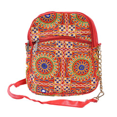Mirror-Embroidered Handmade Cotton Shoulder Bag