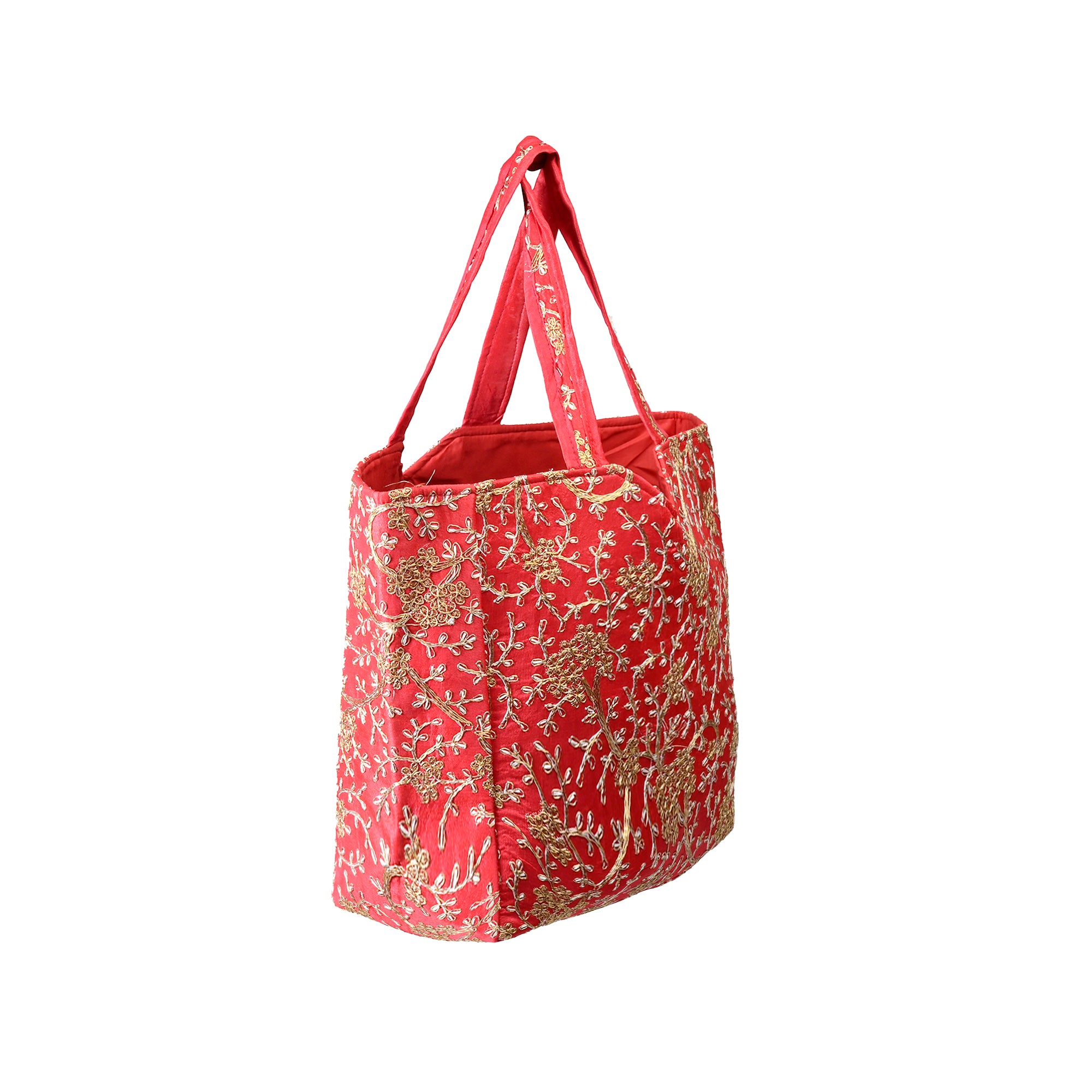 Rajasthani Gotta Patti-Embellished Women’s Large Silk Tote Bag