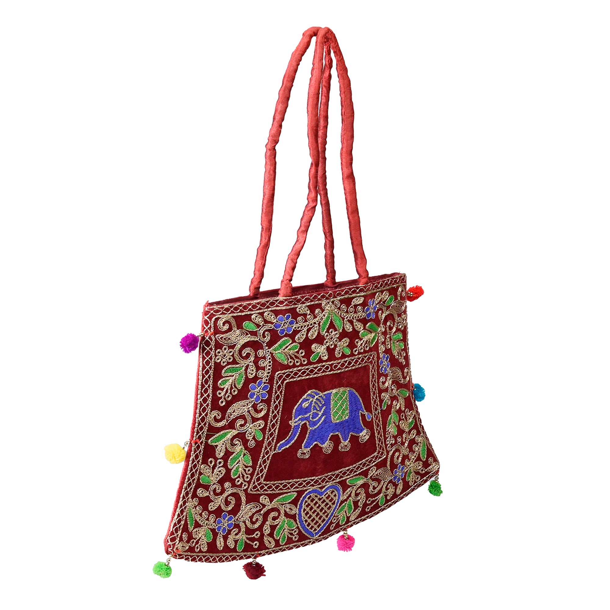 Elephant Kashida-Embroidered Traditional Shoulder Bag – CHOKHI DHANI  KALAGRAM