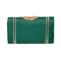Green Gotta Patti Clutch Women Traditional Handbag