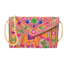 Multicolor Kashida-Embroidered Hathi Shoulder Bag