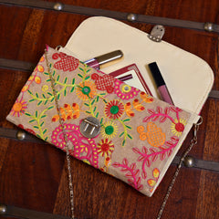 Multicolor Traditional Silk-Velvet Handbag