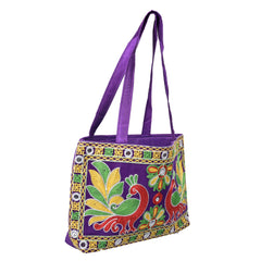 Ladies Rajasthani/Jaipuri  Kashida-Embroidered Tote/Shoulder Bag
