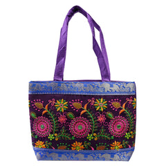 Ladies Traditional Floral Cotton and Silk Tote/Shoulder Bag