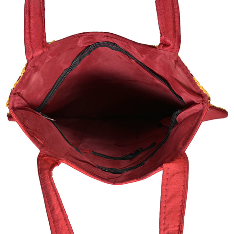 Elephant Kashida-Embroidered Traditional Shoulder Bag