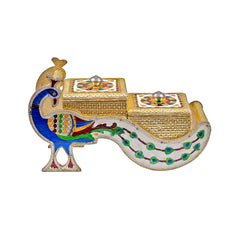 Antique Peacock Chariot Designed Meenakari Dry Fruit Box