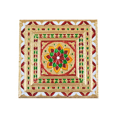 Premium Handcrafted Multicolor Meenakari Work Multipurpose Pooja Chowki