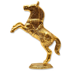 Golden Gillette Metal Jumping Horse Statue