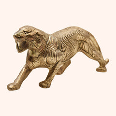 Gillette Metal Oxidised Golden Jaguar Antique Decorative Showpiece