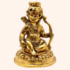 Gillette Golden Metal Balgopal Krishna with Shiva Dhanush Idol Statue