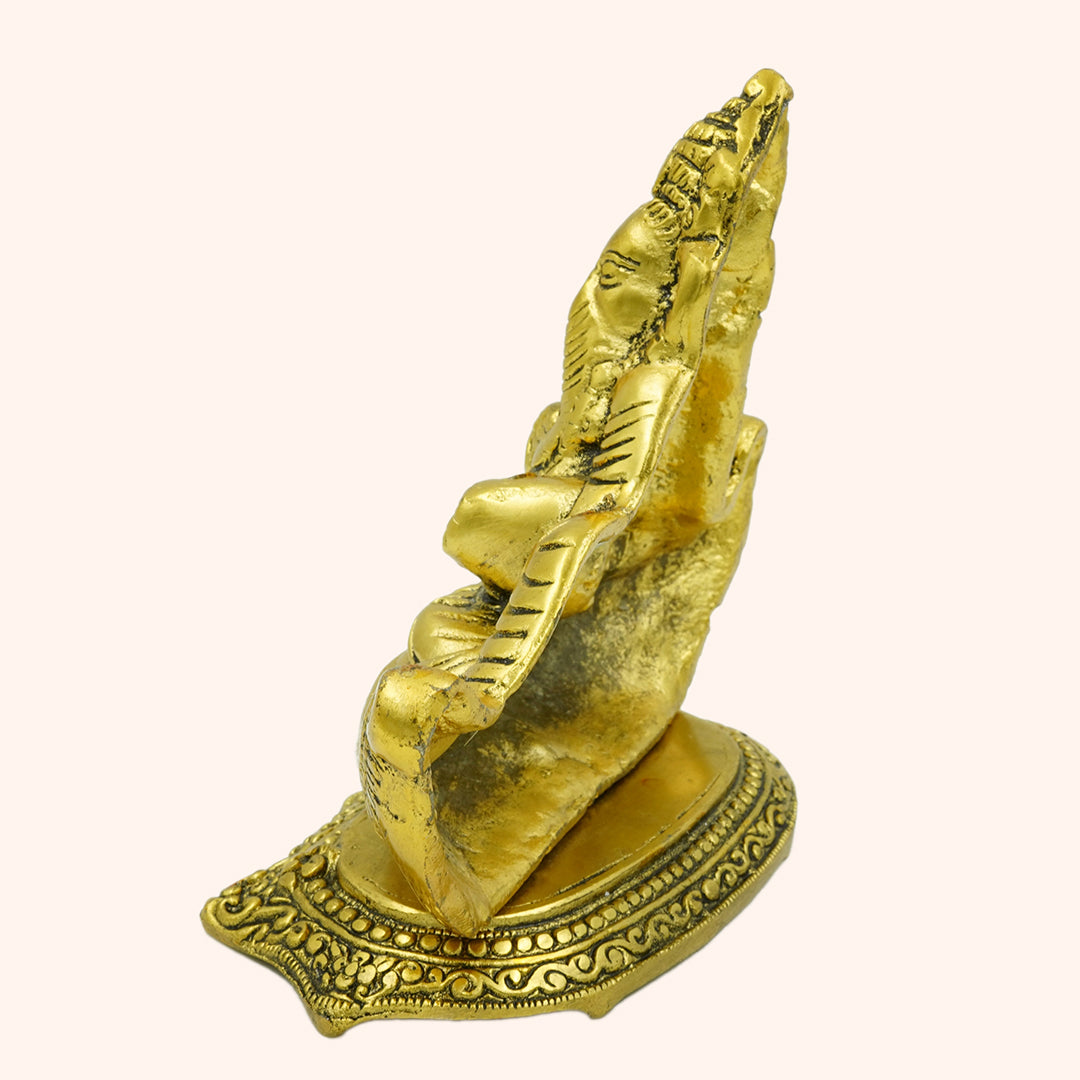 Ganesha Resting Posture Gillette Metal Sculpture for Home Decor