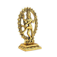 Gillette Metal Golden Nataraja Shiva Statue for Pooja Decorative Showpiece