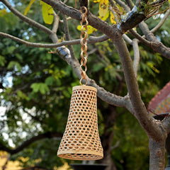 Bell-shaped handicraft bamboo ceiling lamb | decorative home organic lamb