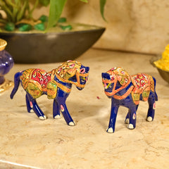 Meenakari Horse Figurine Set (Small)