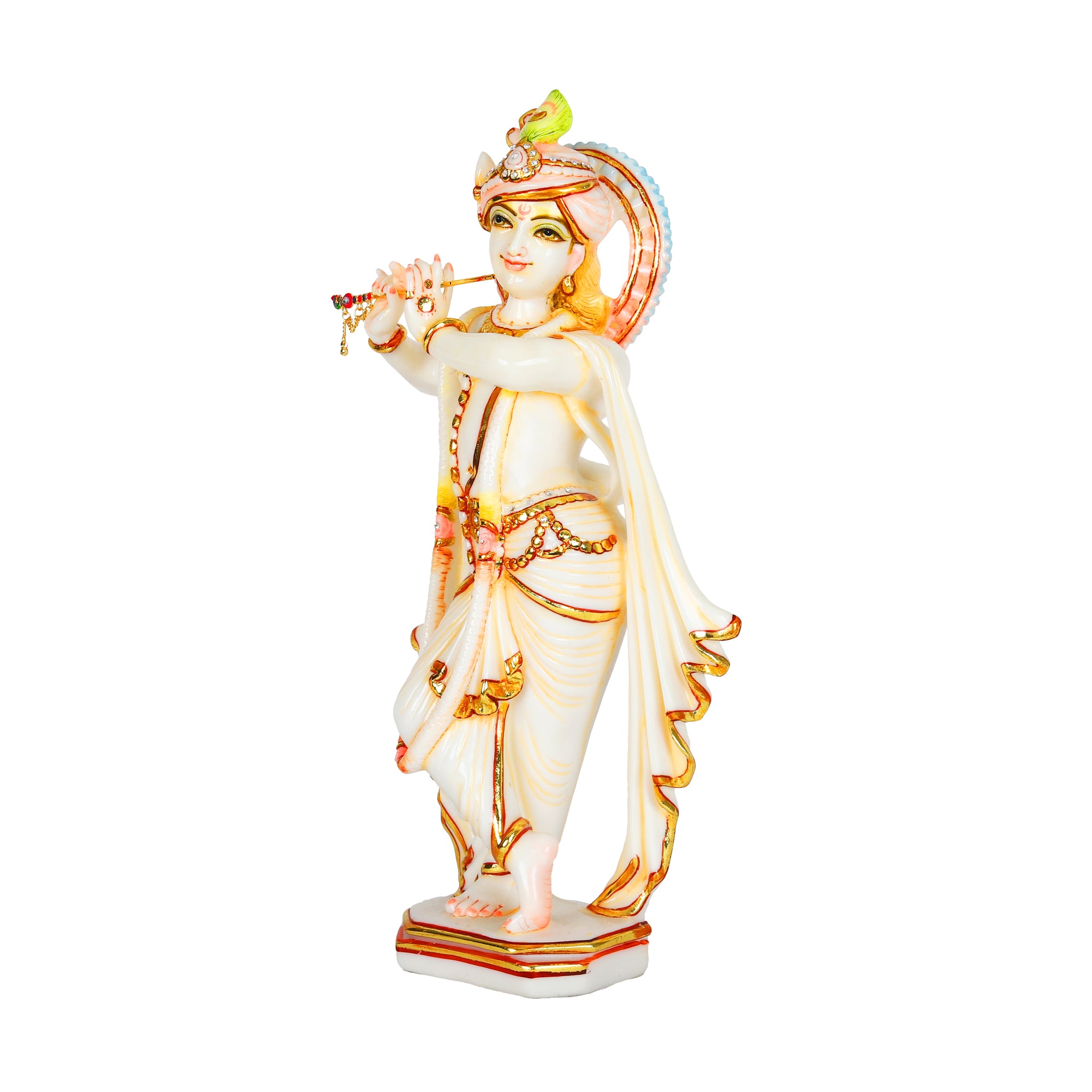 Lord Krishna Playing Flute Resin Murti