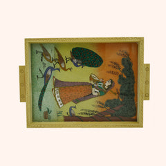 Handicraft Antique Rajasthani Painting Tray Kitchenware