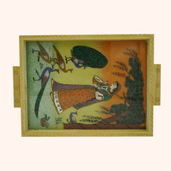 Handicraft Antique Rajasthani Painting Tray Kitchenware