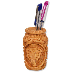Ganesha Handcrafted Wooden Pen Holder