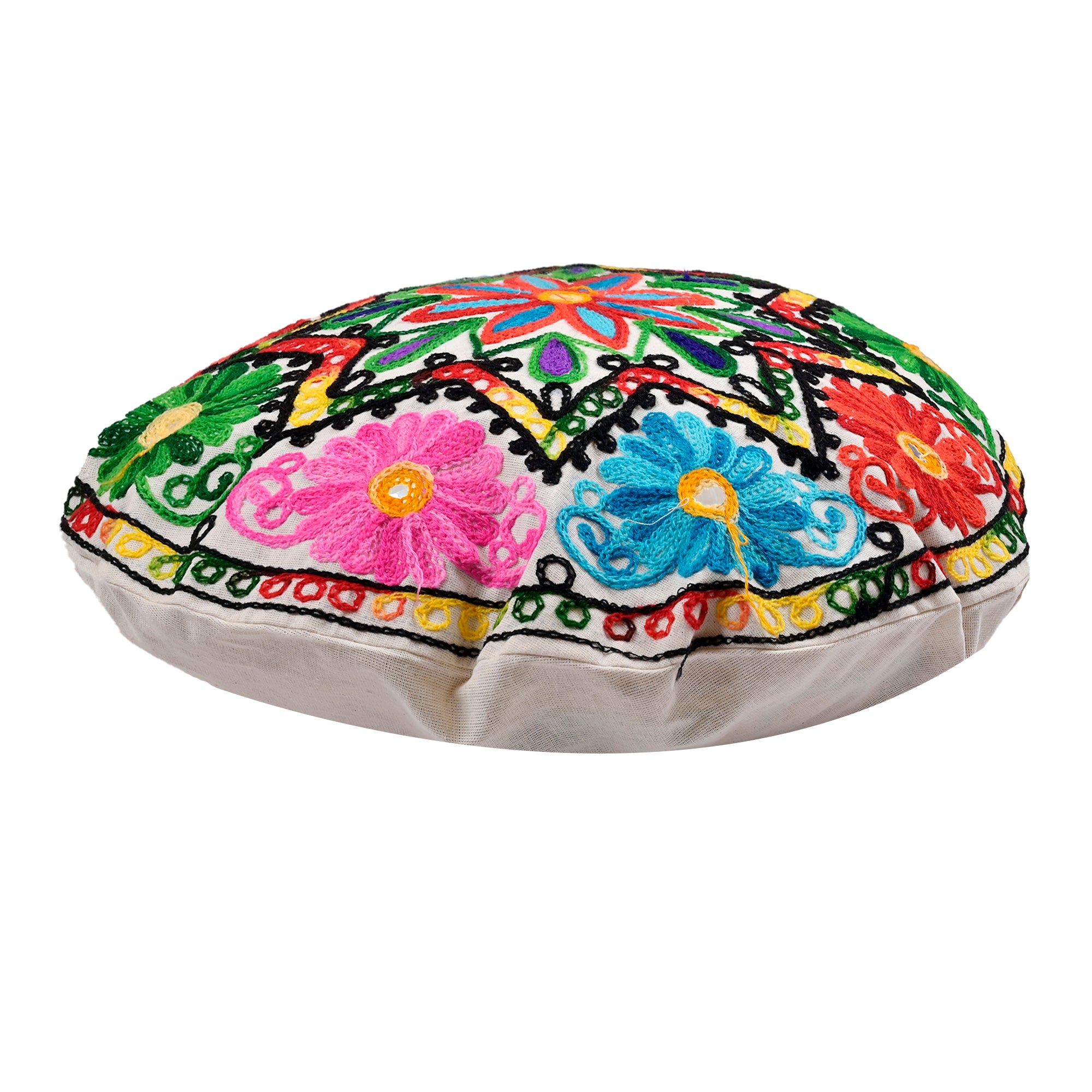 Multicolour Rajasthani Embroidery Decorative Cushion Cover set of five