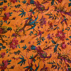 Naturalistic Kantha Artwork Cotton Double Bedsheet